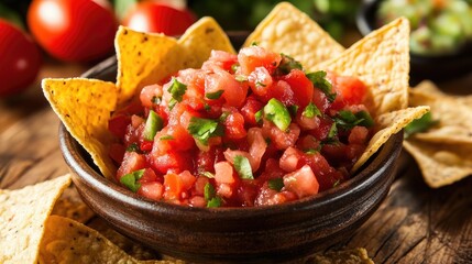 Chips and salsa, tortilla chips served with salsa