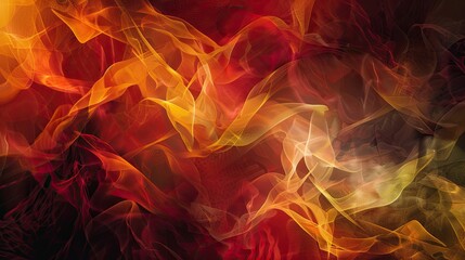 Sticker - Abstract background with fiery veils of red orange and gold against shadows