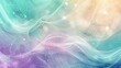 © javier - Flowing waves of lilac and turquoise blend softly with gold in retro backdrop