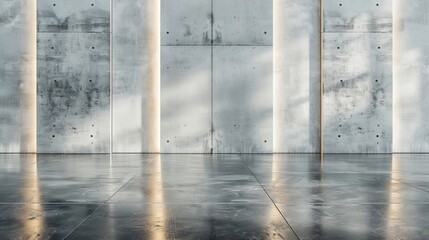 Canvas Print - Polished concrete wall background with smooth surface and modern minimalist look