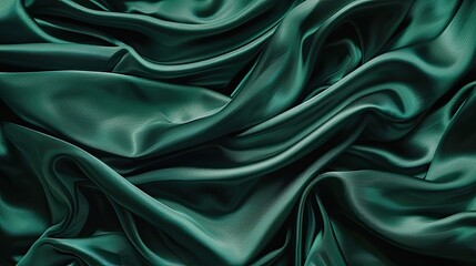 Sticker - Silk fabric wall background in rich emerald green with subtle shimmering texture