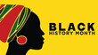 © Ahmed Khawaja  - Black History Month. African American History Month banner isolated on a yellow background. Poster, card, banner, and background. Vector illustration.