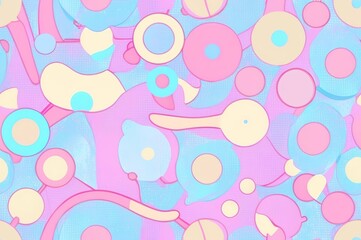 Bright and whimsical abstract pattern. Made with generative AI technology