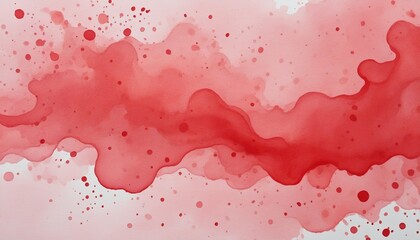 Canvas Print - Red watercolor stain on a white background, wall paper design, illustration