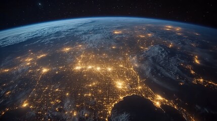 Wall Mural - Earth at Night from Space