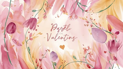 Poster - Pastel floral abstract background in soft style for wedding or valentine's day card.