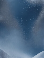 Wall Mural - abstract winter dark blue snow background - Generative AI