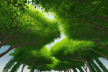 Lush Green Canopy Illustration for Landscaping and Ecology 3D Render