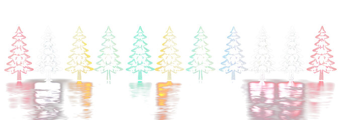 Wall Mural - various christmas tree silhouette