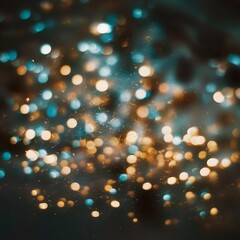 Blackground of abstract glitter lights. blue, gold and black. de focused