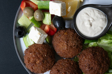 Arabian Food Concept, Falafel with Hummus