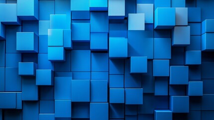 Canvas Print - Abstract Blue Geometric Blocks Background