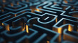 © feeling lucky - Intricate maze design with illuminated pathways, creating a striking visual effect in a dark setting, ideal for abstract concepts.