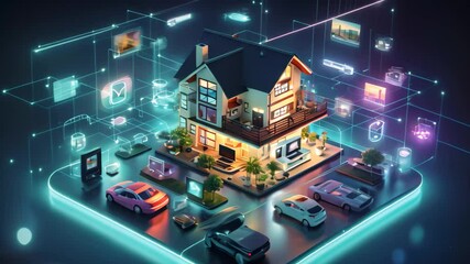 Wall Mural - smart home concept. smart house connected to the internet. smart home system. smart home concept. sm