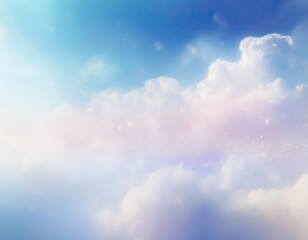 Wall Mural - Fancy backdrop of glittering fluffy clouds and sky