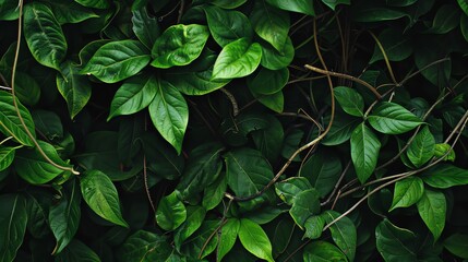 A close-up of green leaves.