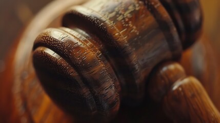 judges gavel in dark wood on a light background