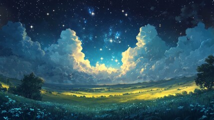 Wall Mural - Starry Sky Dreamscape