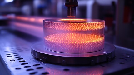 Wall Mural - closeup of a metamaterial cloak bending light around an object in a controlled experiment