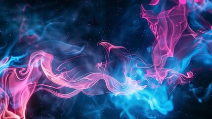 abstract heat-mapping liquid, blue and pink in black background