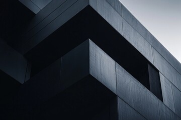 Minimalist aesthetic design of dark architecture theme focuses on shapes and patterns