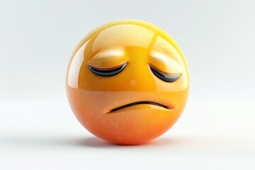 Wall Mural - a nauseated face emoji icon with a shiny finish isolated background