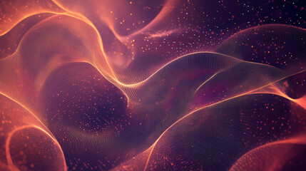Wall Mural - a swirling, digital pattern made of tiny dots, representing a flow of data. this abstract design sho
