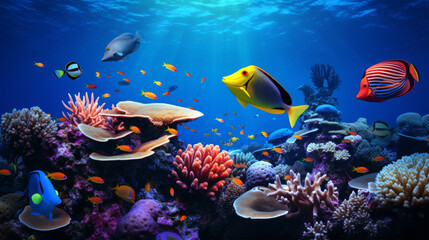 Wall Mural - Beautiful seafish underwater on nature background