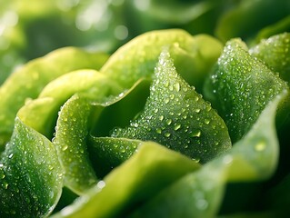 Wall Mural - Fresh Green Lettuce Leaves Photo 