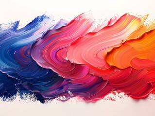 Wall Mural - Abstract colorful in splash, paint, brush strokes, stain grunge on white background