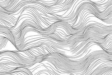 Wall Mural - Abstract Black and White Wavy Lines Pattern