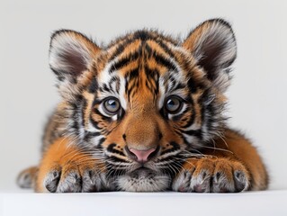 Poster - tiger on a white background