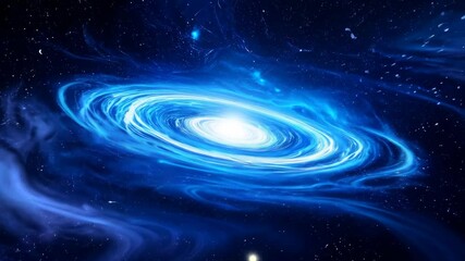 Wall Mural - Blue Spiral Galaxy in Space