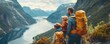 © Dalibor - Family hiking in scenic mountains, enjoying nature and bonding with a beautiful lake and peaks in the background.