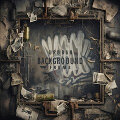 Poster - Highly detailed textured grunge background frame