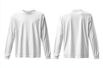 White Long Sleeve Tshirt Mockup Isolated created with Generative AI