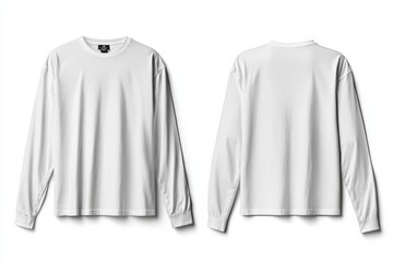 White Long Sleeve Tshirt Mockup Isolated created with Generative AI