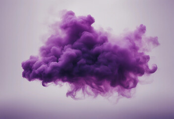 Wall Mural - abstract violet ink smoke purple cloud on transparent
