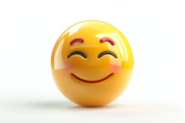 Wall Mural - relieved face emoji icon with a glossy isolated on a white background