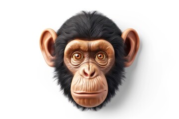 Wall Mural - see no evil monkey emoji icon with a shiny realistic texture isolated on a white background
