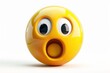 ©  Ahmad hussain joni - A shocked face emoji icon with a realistic texture and a glossy finish