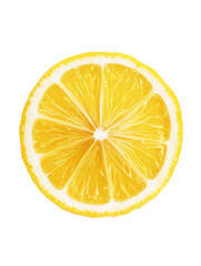 Wall Mural - bright yellow juicy lemon slice isolated on transparent background