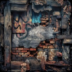 Wall Mural - Highly detailed textured grunge background frame