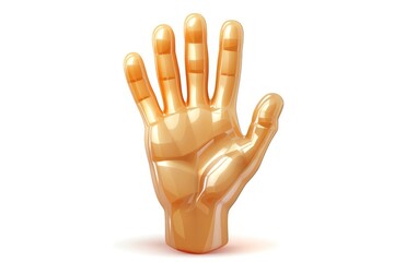 Wall Mural - a waving hand emoji icon a shiny finish isolated on a white background