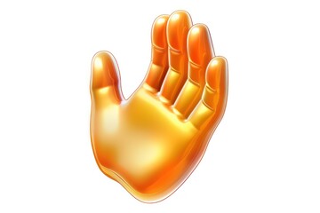 Wall Mural - waving hand emoji icon with a shiny detailed finish isolated on a white background