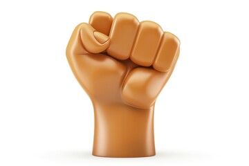 Wall Mural - a raised fist emoji icon glossy surface isolated on a white background