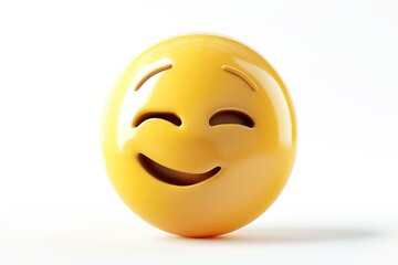Wall Mural - a winking face emoji icon with a glossy surface