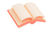 © Papugrat - open pink book 3d render icon isolated on transparent background cutout