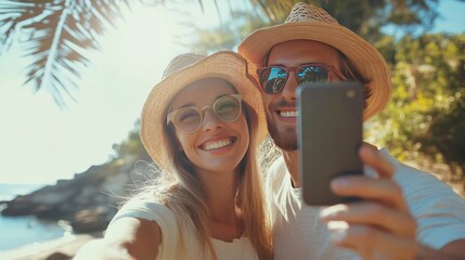 Summer couple selfie.