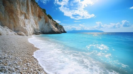 Wall Mural - Stunning Ionian Sea beach in Lefkada, Greece